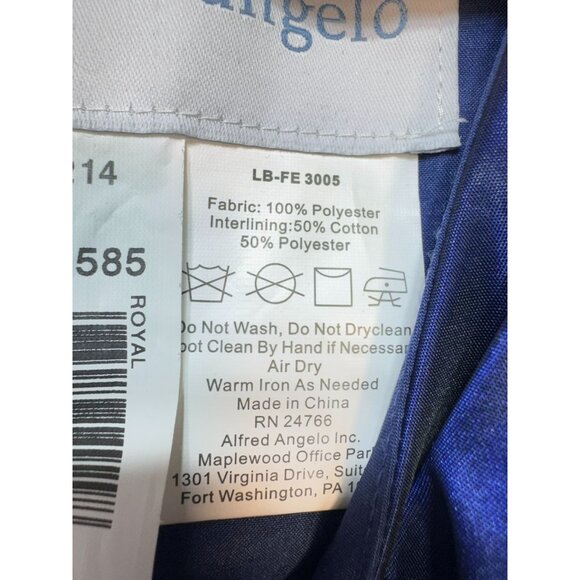 Alfred Angelo Peplum Evening Blouse & Skirt Set Size 4 Midnight Royal Blue Belte - Picture 3 of 16